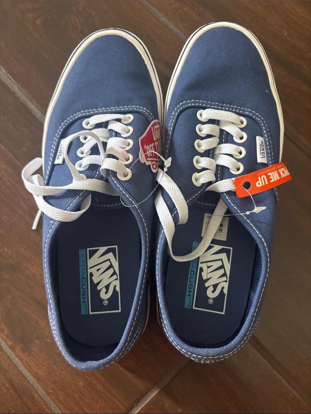 Vans Navy Canvas Low-Top Sneakers with White Laces